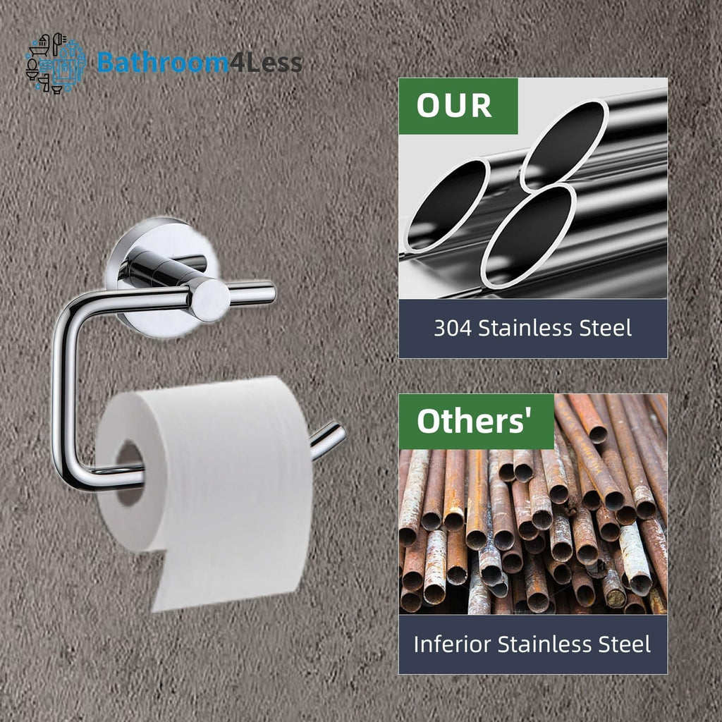 Toilet Roll Holder Wall Mounted Modern Chrome Round Toilet Tissue Accessory