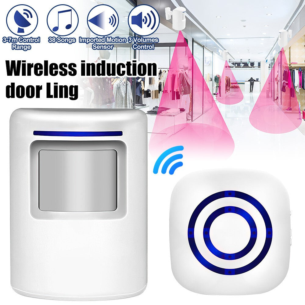 Wireless Driveway Alarm Doorbell Motion Sensor Alarm Detector Home Security