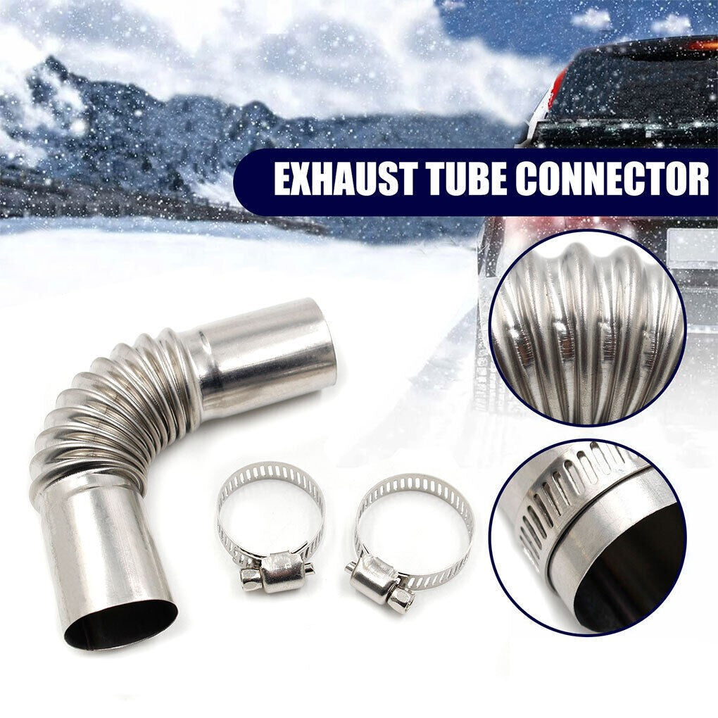 24mm Elbow Pipe Air Diesel Heater Exhaust Connector w/Clamps For Diesel Heater
