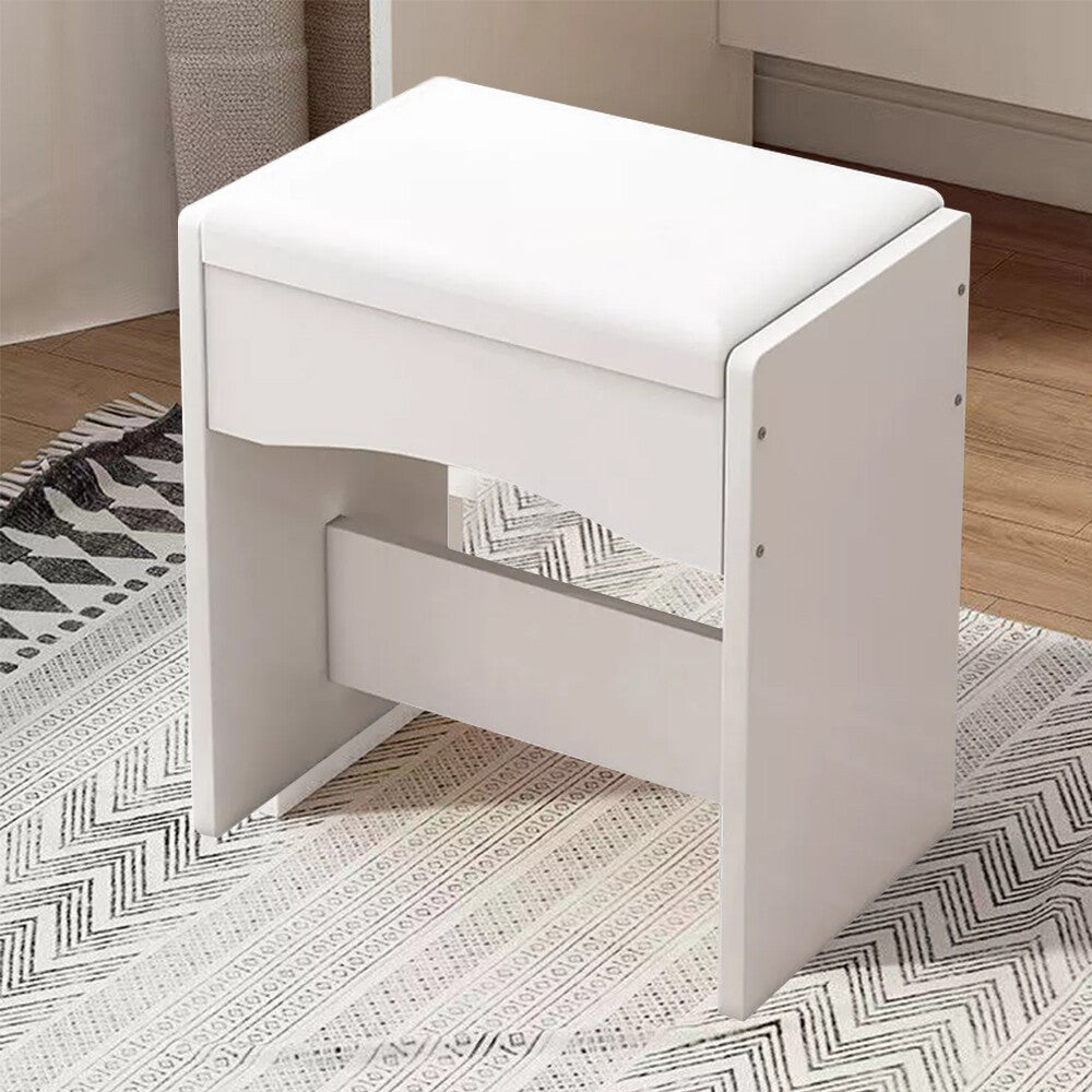 Mondeer White Dressing Table Stool Makeup Chair Soft Padded Cushion Piano Seat