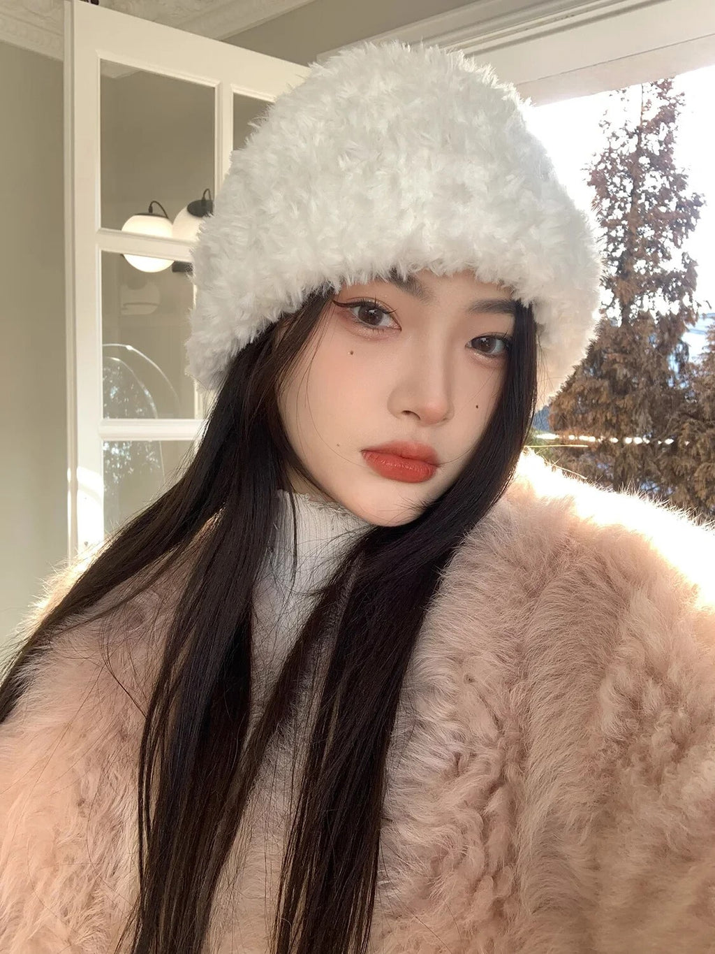 New season Luxury soft Thick Super Fluffy  fleecy Mohair style beanie Hat