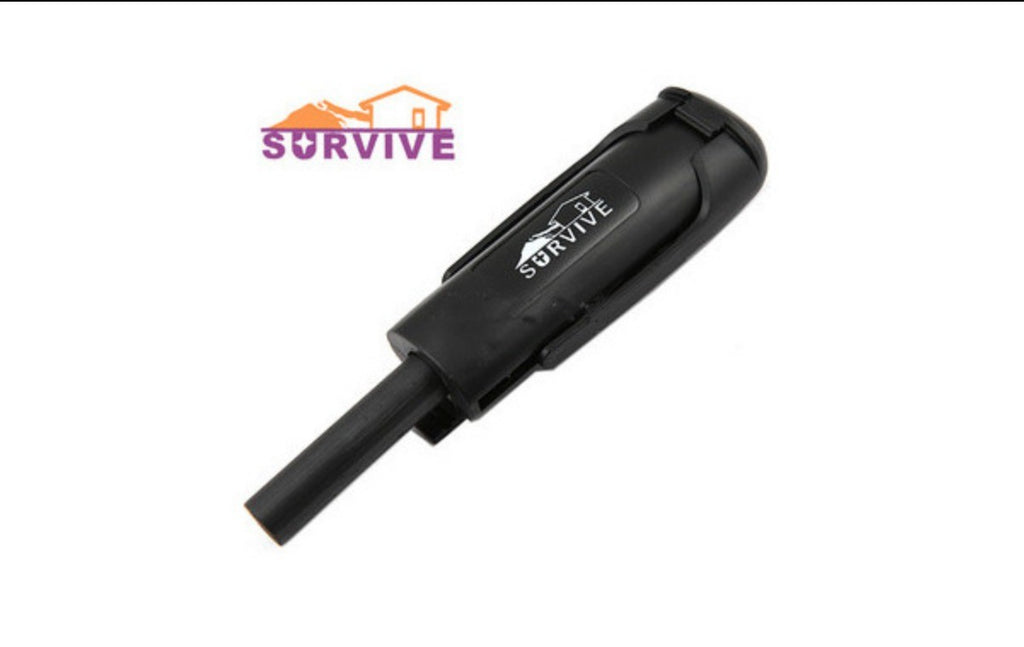 XL FIRE STARTER FLINT STEEL STRIKER Survival Wood Handle 1/2 x 4.3/4" 120 X 13mm