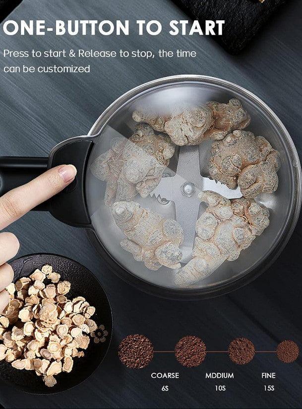 400W Electric Coffee Grinder Grinding Milling Bean Nut Spice Matte Blade Blender
