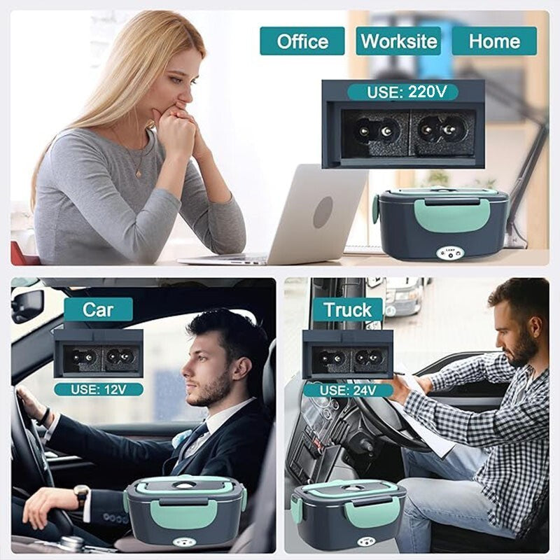 60W 1.5L Electric Lunch Box Food Heating Portable 24V / 12V Office Car UK Plug
