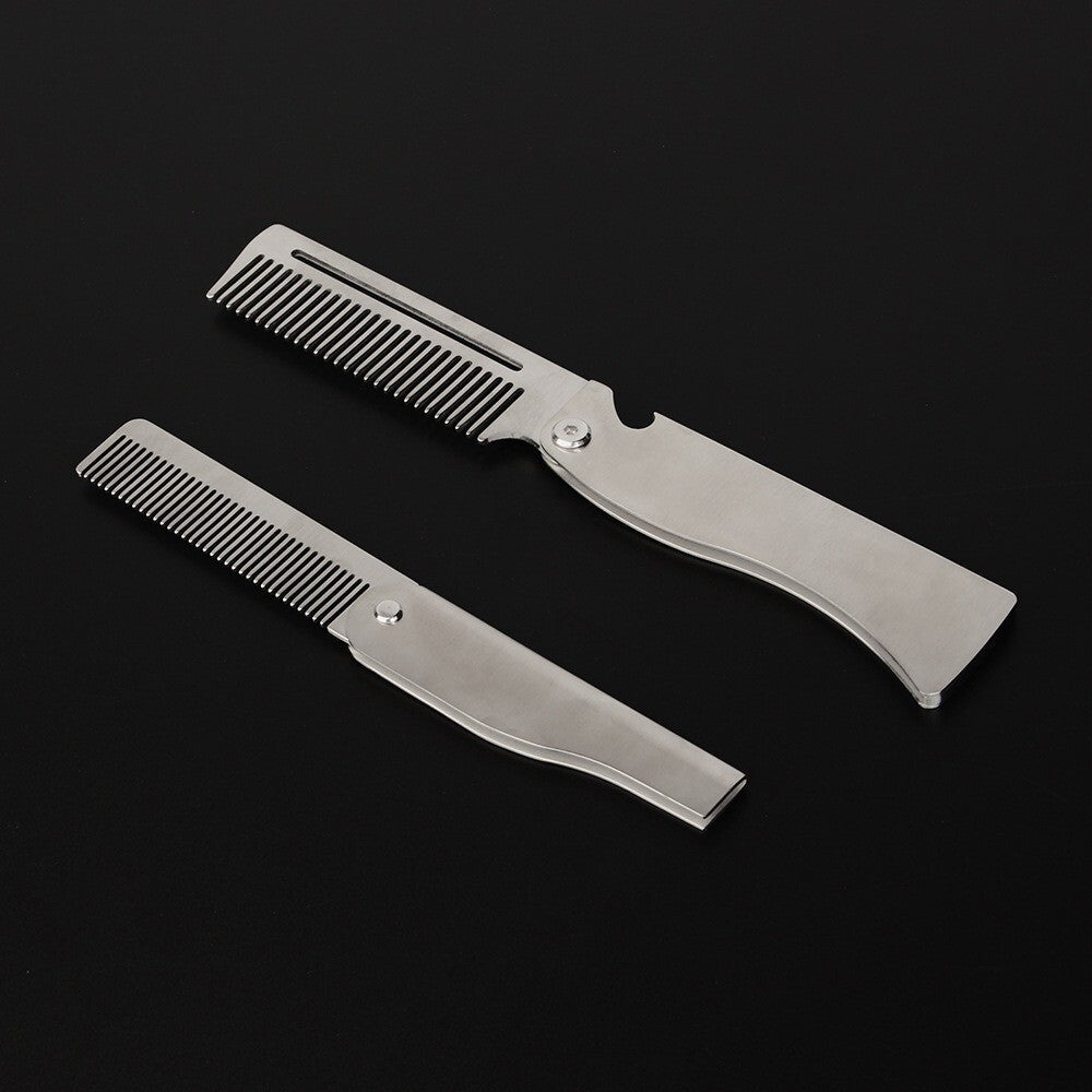 Portable Steel Combs Hair Styling Comb Pocket Comb Folding Pocket Beard Combs