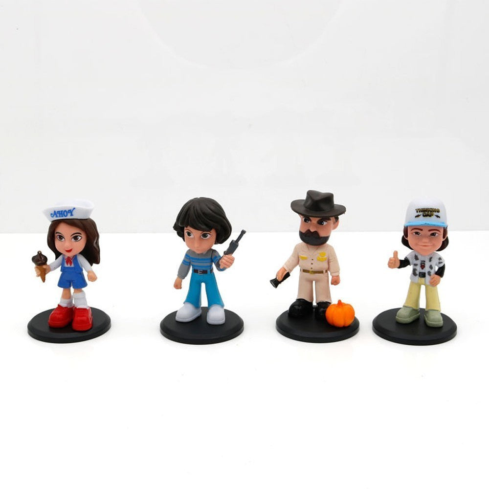 8pcs Stranger Things PVC Figure with Base Fans Kids Collect Action Figures Gift