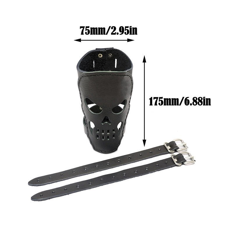 Motorcycle Skull Cup Holder Biker Custom PU Leather Cup Drink Can Bottle Holder