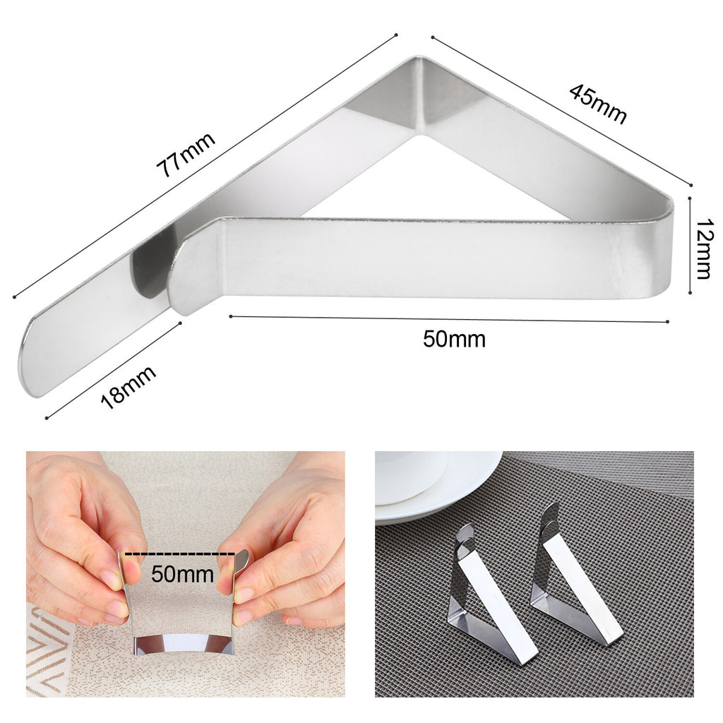 Table Cloth Clips x12 NEW Adjustable High Quality Silver Metal Holders