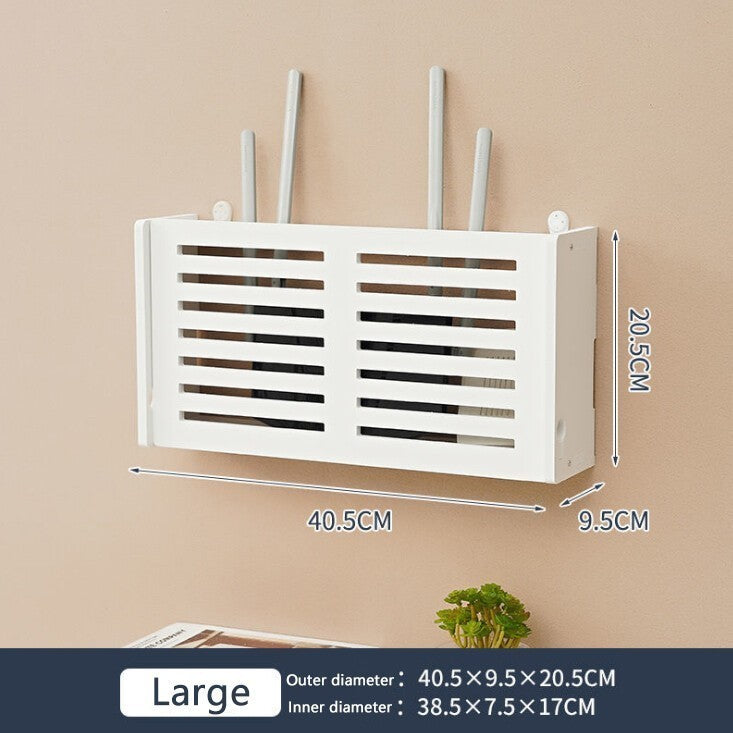 Wifi Router Shelf Storage Box Wall Mounted Cable Wire Hanging Bracket Organizer