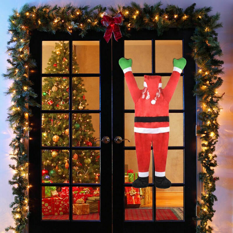 Claus Xmas 42" Props Climbing Christmas Hanging Window Decoration Santa Outdoor