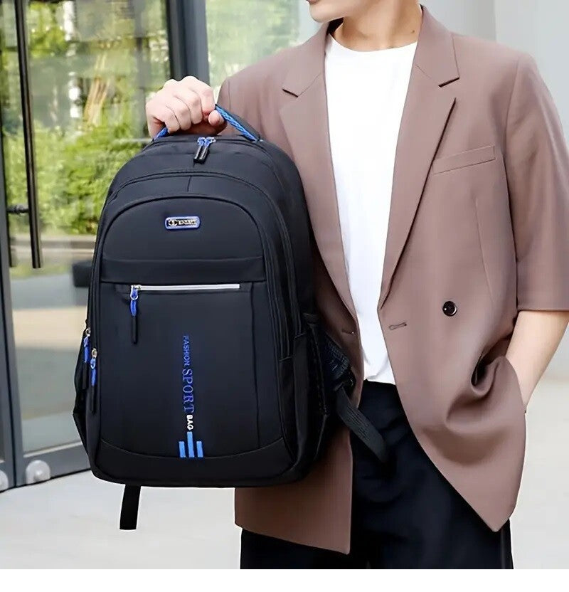 Black Backpack Rucksack Large Upgraded Mens Womens Bag Travel Work School Sports