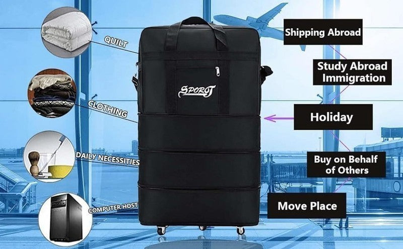 42" Extra Large Lightweight Luggage Trolley Suitcase Travel Bag Handbag Bag