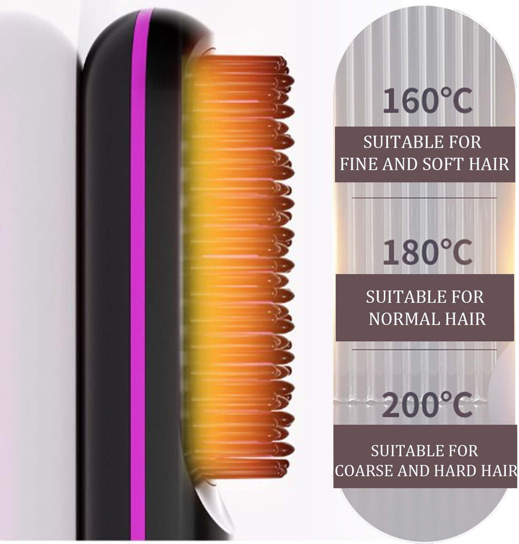 Glow Wave Heated Brush 2025 - USB Charging 3 Heat Settings for Short Hair