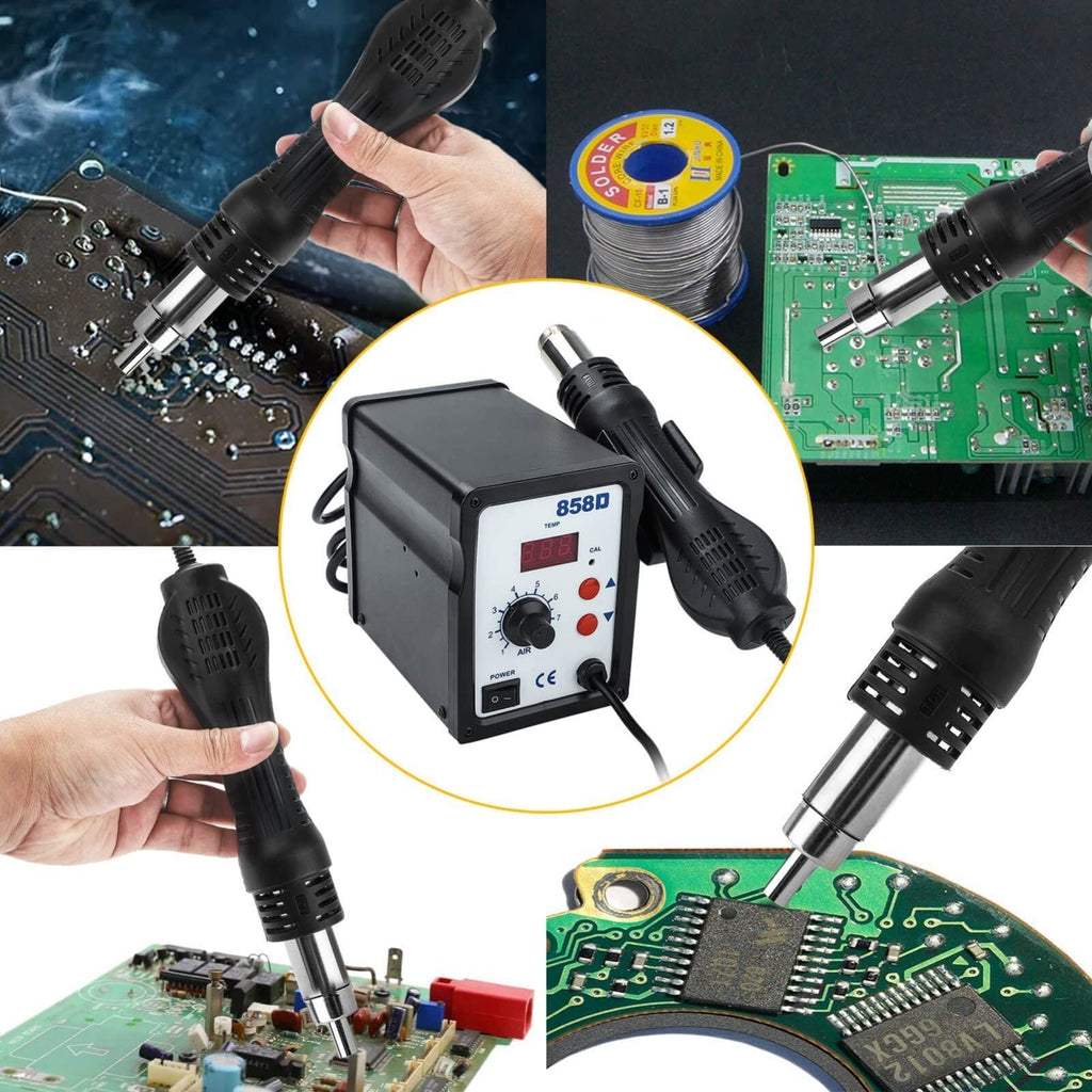 700W 858D SMD Soldering Desoldering Iron Station Hot Air Rework Gun Tool 220V