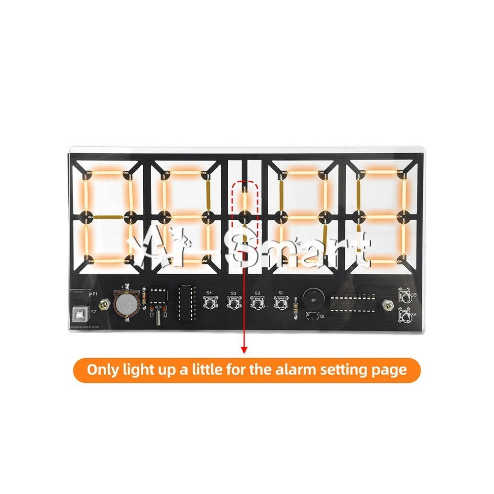 DC 5V 4-Digit Digital Light Bar Clock kit Brightness Adjustment Welding Practice