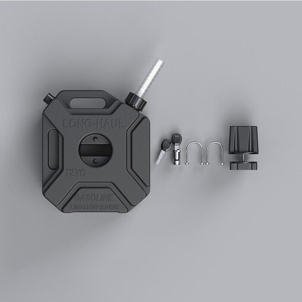 Black 5L Gas Fuel Tank Motorcycle Gas Can Gas Spare Container