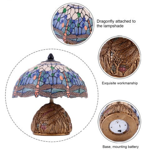 Tiffany Style Table Lamp Handcrafted Art Stained Glass Bedside Lamps Desk Light
