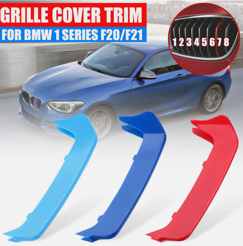 Front Grille Strip Cover Trim Clip For BMW 1 Series F20 F21 8 Slats 2012-2014