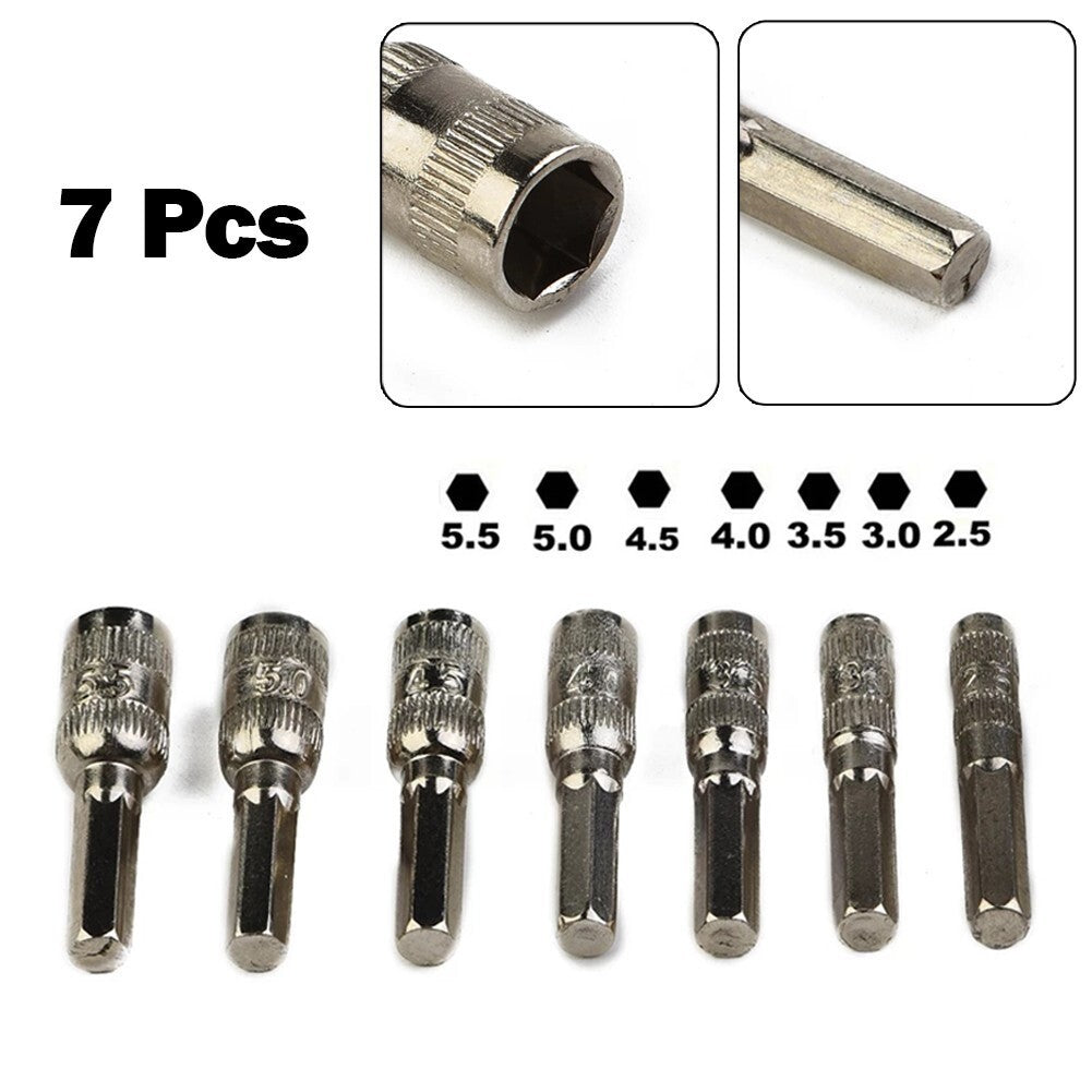 H4 Screw Metric,Driver Tool Drill Bit M2.5-5.5mm Hex Shank Hex Nut Socket