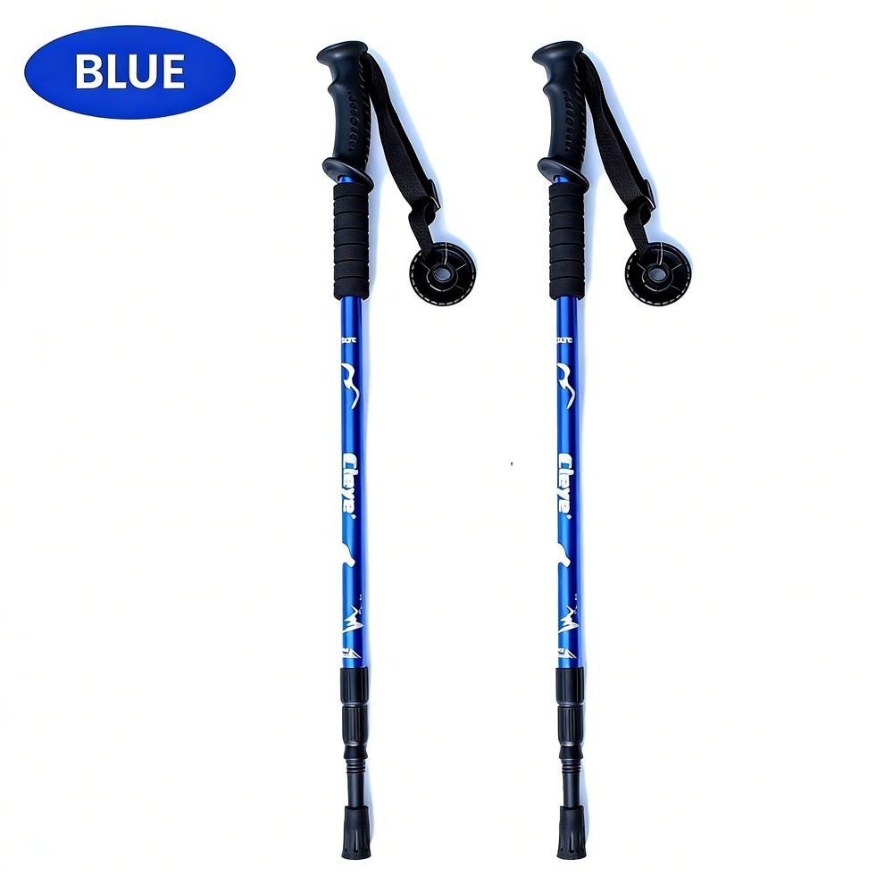2Pcs 3-Section Telescopic Anti-shock Trekking Walking Poles Hiking Sticks NEW🎁