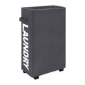 42L Water Resistant Laundry Basket w/Rolling Slim Wheels Foldable Washing Hamper
