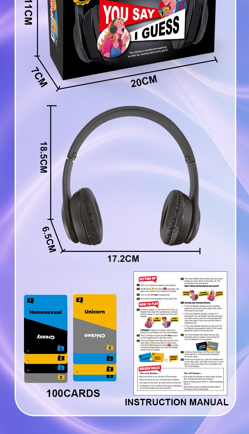 YOU SAY I GUESS-The hilarious headphone-wearingtemibie lip-reading pary game