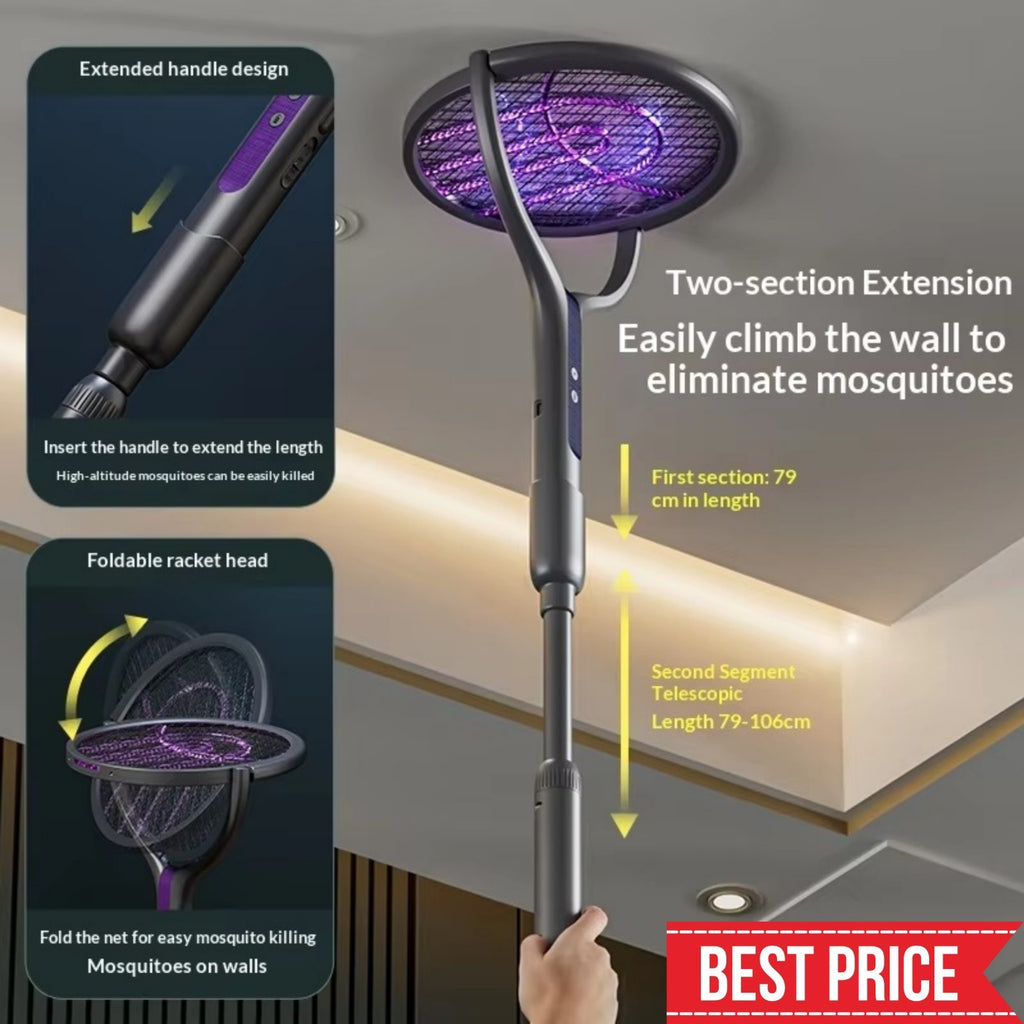 Bug Zapper Racket Electric Fly Swatter Mosquito Bat Wasp Insect Pest Killer