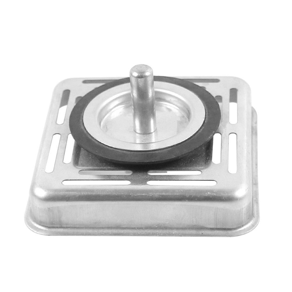 Square Stainless-Steel Kitchen Sink Strainer Drainer Post Stopper Waste-Plug