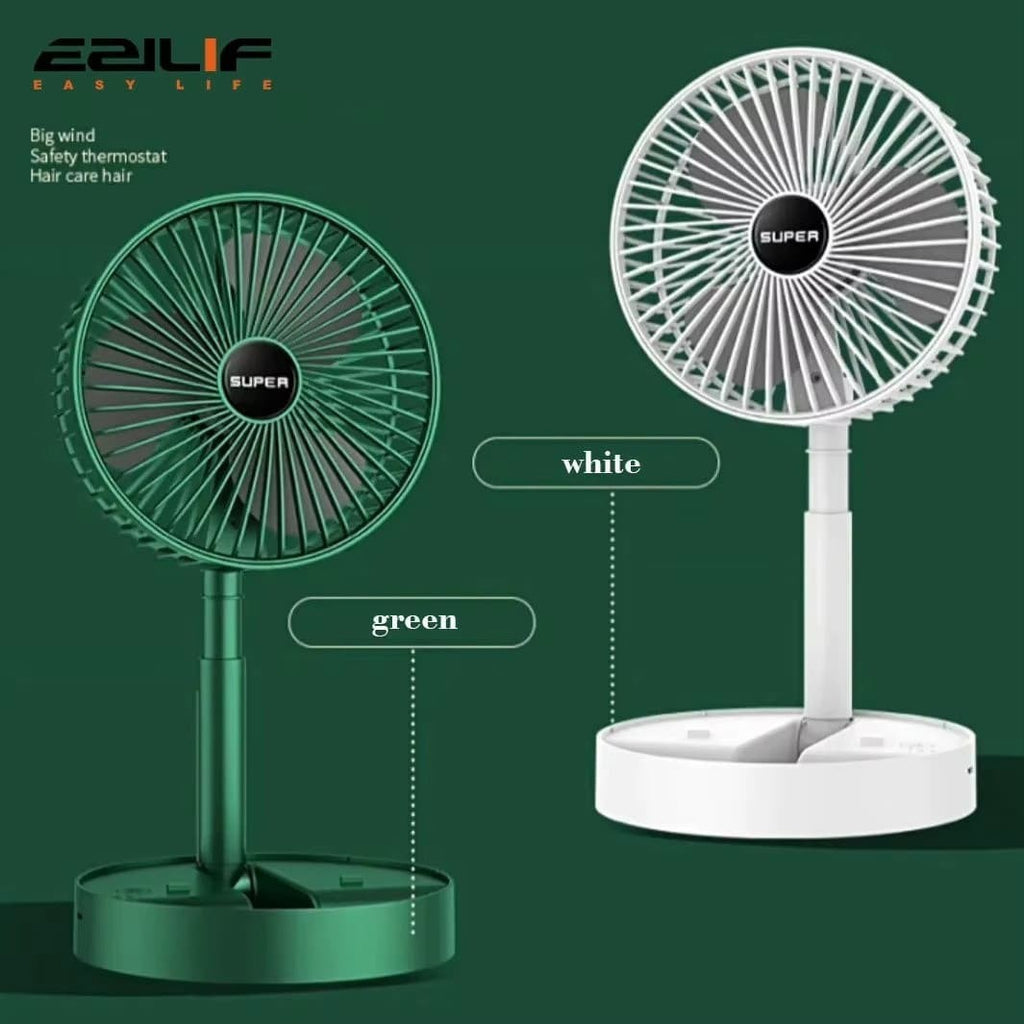 Telescopic Cordless Fan Cooling Wireless Folding Portable USB Rechargeable FanUK