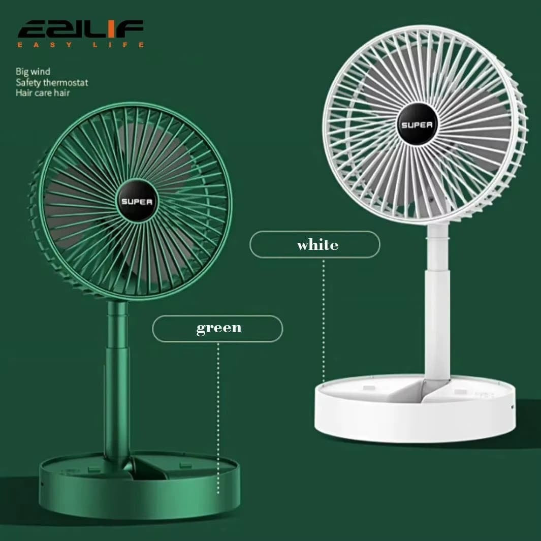 Telescopic Cordless Fan Cooling Wireless Folding Portable USB Rechargeable FanUK