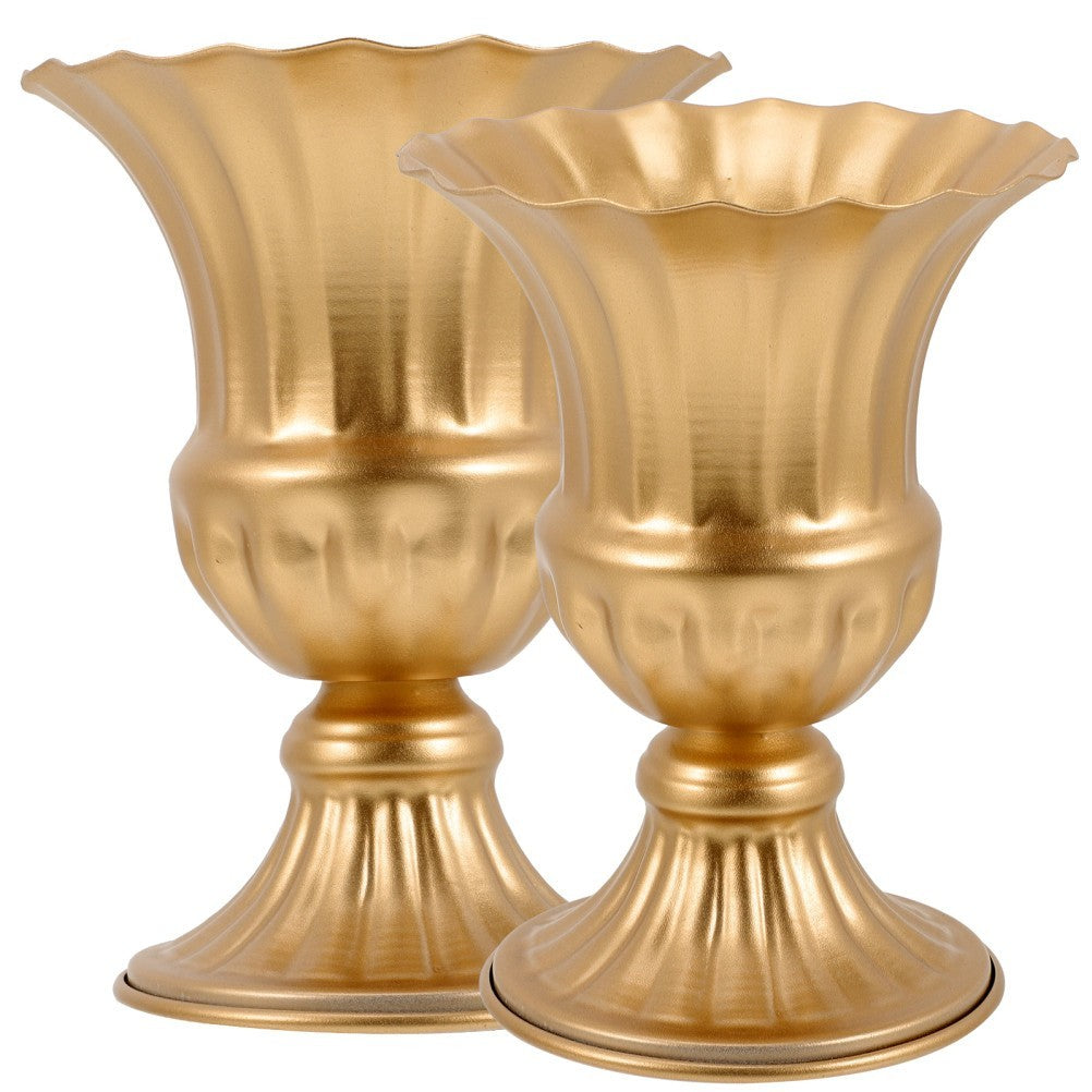 2 Pcs Memorial Vase Flower Vases Metal Urn Planyerd Cemetery Planter