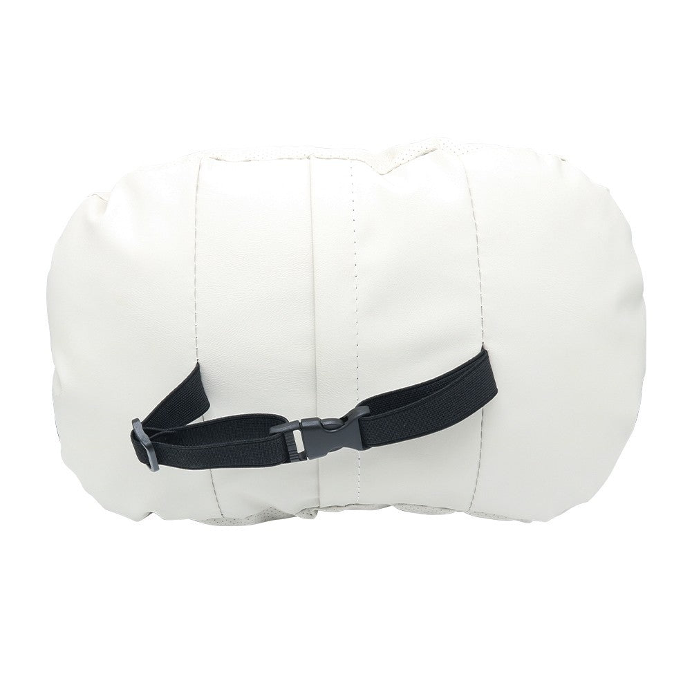 White Leather Car Seat Head Neck Rest Cushion Pad Headrest Pillow 1 piece