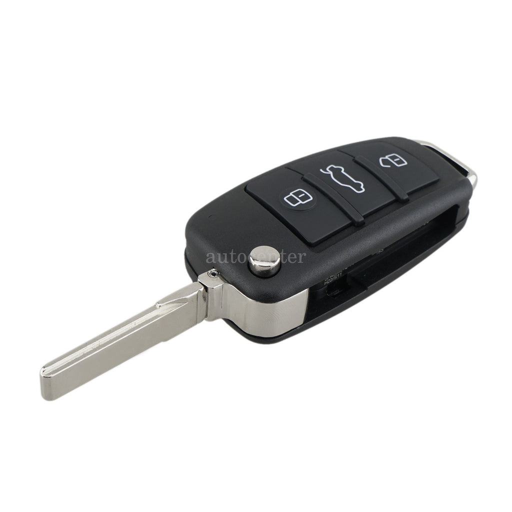 434MHz 3 Button Remote Flip Key Car Fob For AUDI A3 A4 TT ID48 Chip 8P0837220D