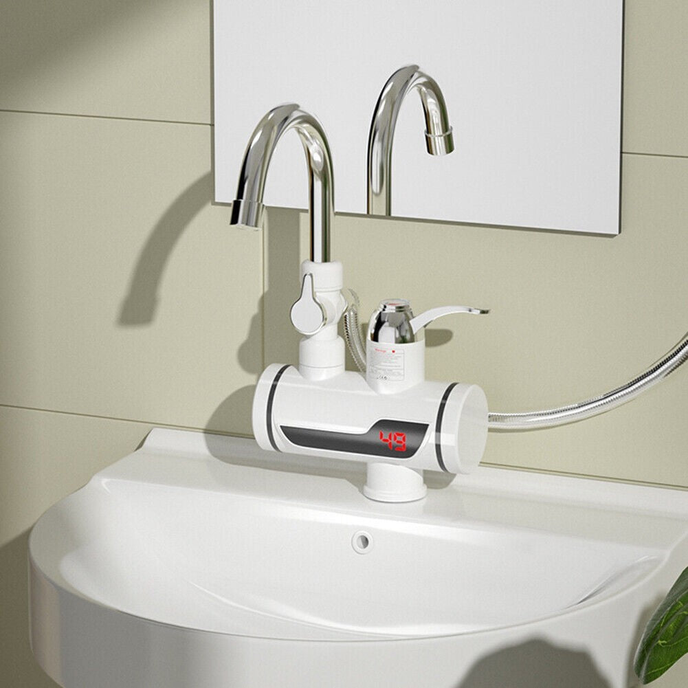 220V 3000W UK Plug Instant Electric Water Tap Heater Shower Digital (Below)