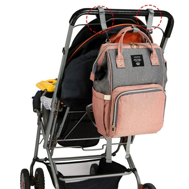 LEQUEEN USB Diaper Bag Backpack Baby Nursing Maternity Organizer Bags Waterproof