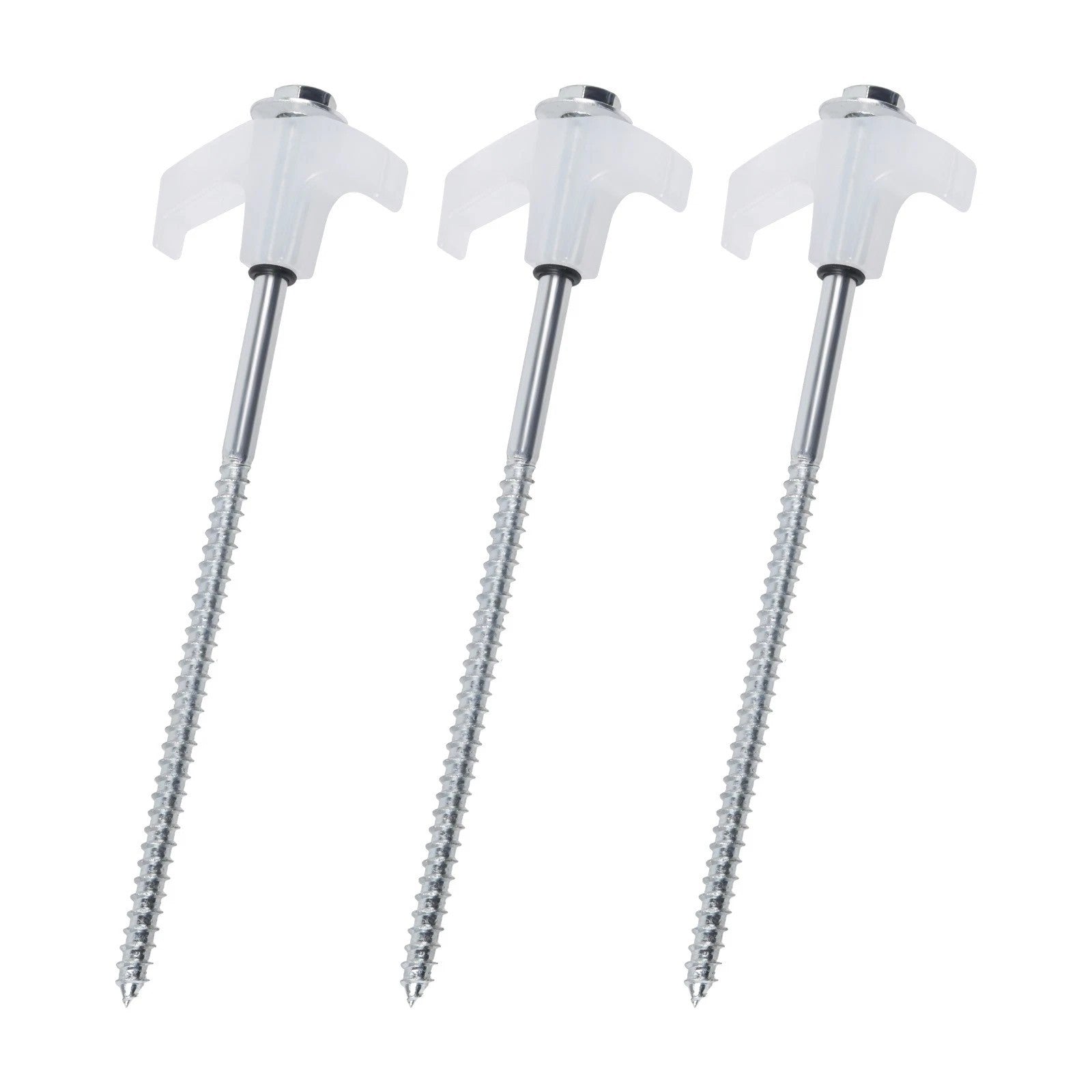 20x Pegs Screw In Drill Top Heavy Duty Ground Pegs In Case Awning Tent Pegs Set