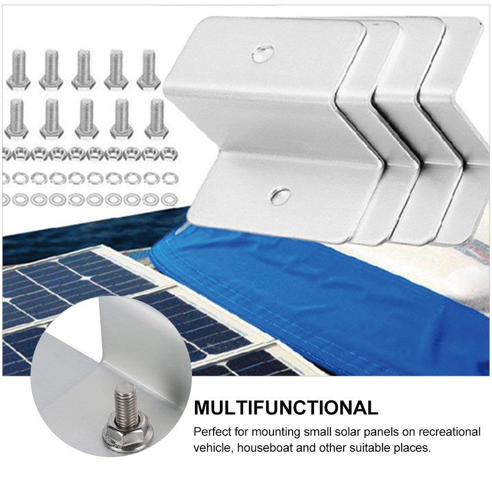 4 Pcs Mounting Hardware Roof Brackets Solar Panel for Motorhome Mounted
