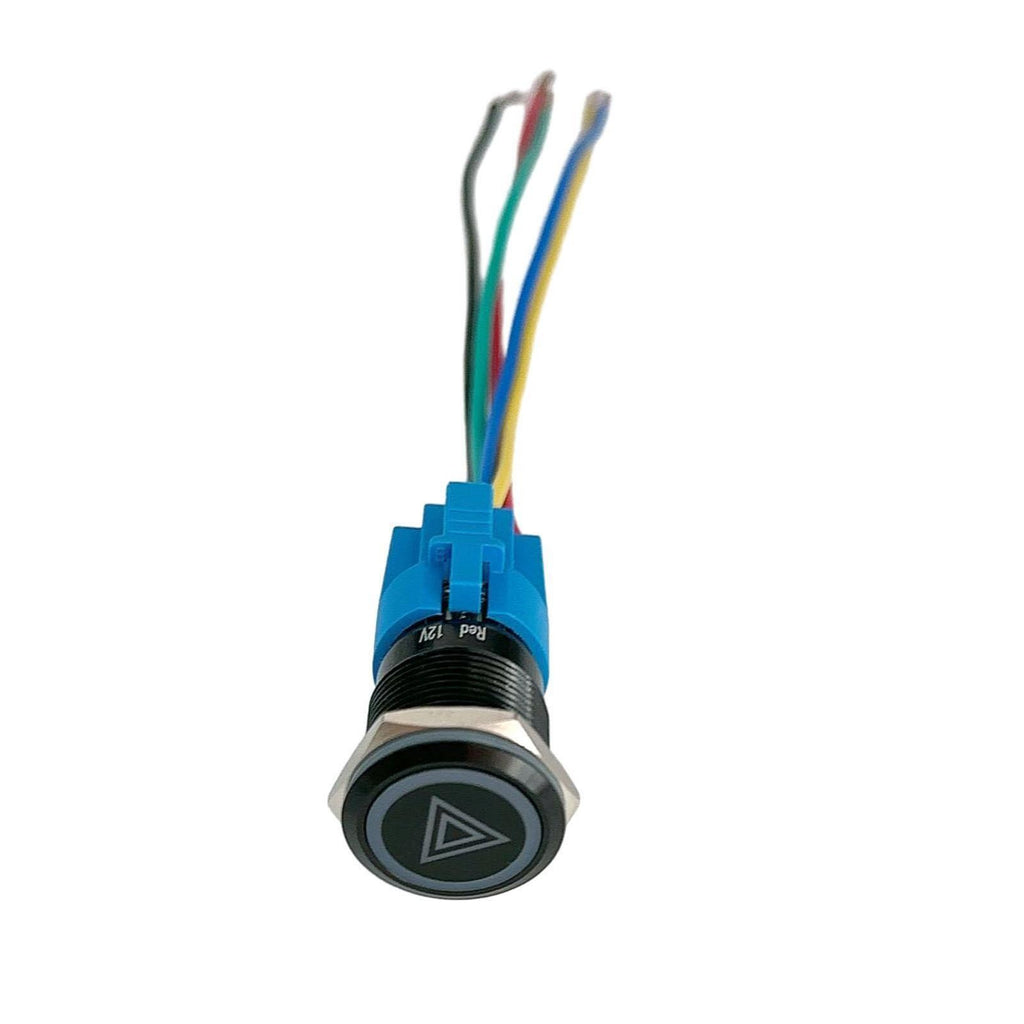 Car Emergency Light Switch Button 19mm Hazard Warning Flash Light Switch Push