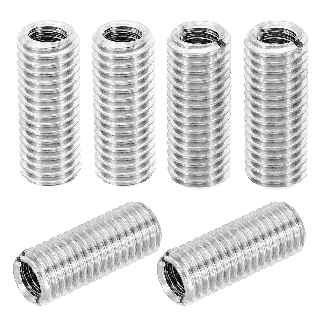 6Pcs M12x M8x30mm Male to Female Thread Repair Insert, Silver Tone
