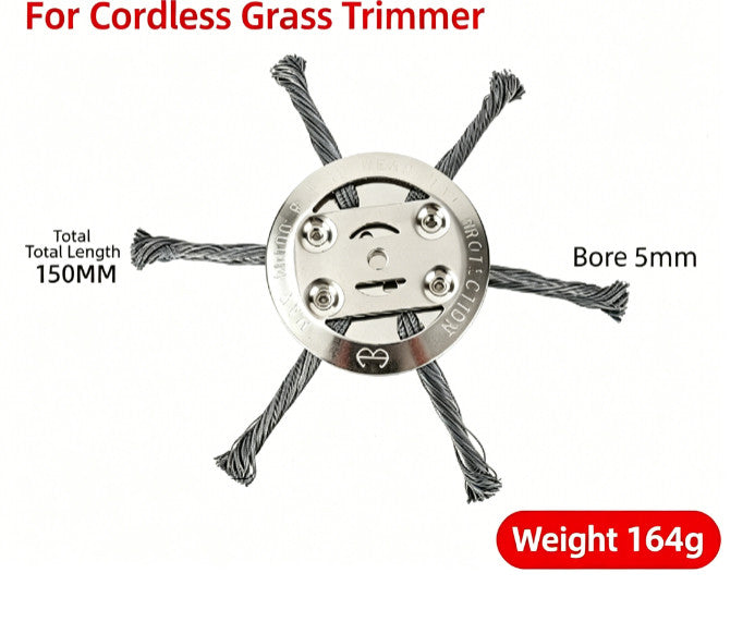 2XGrass Strimmer Head Trimmer Brush Steel Wire Wheel Garden Weed Blade Accessory