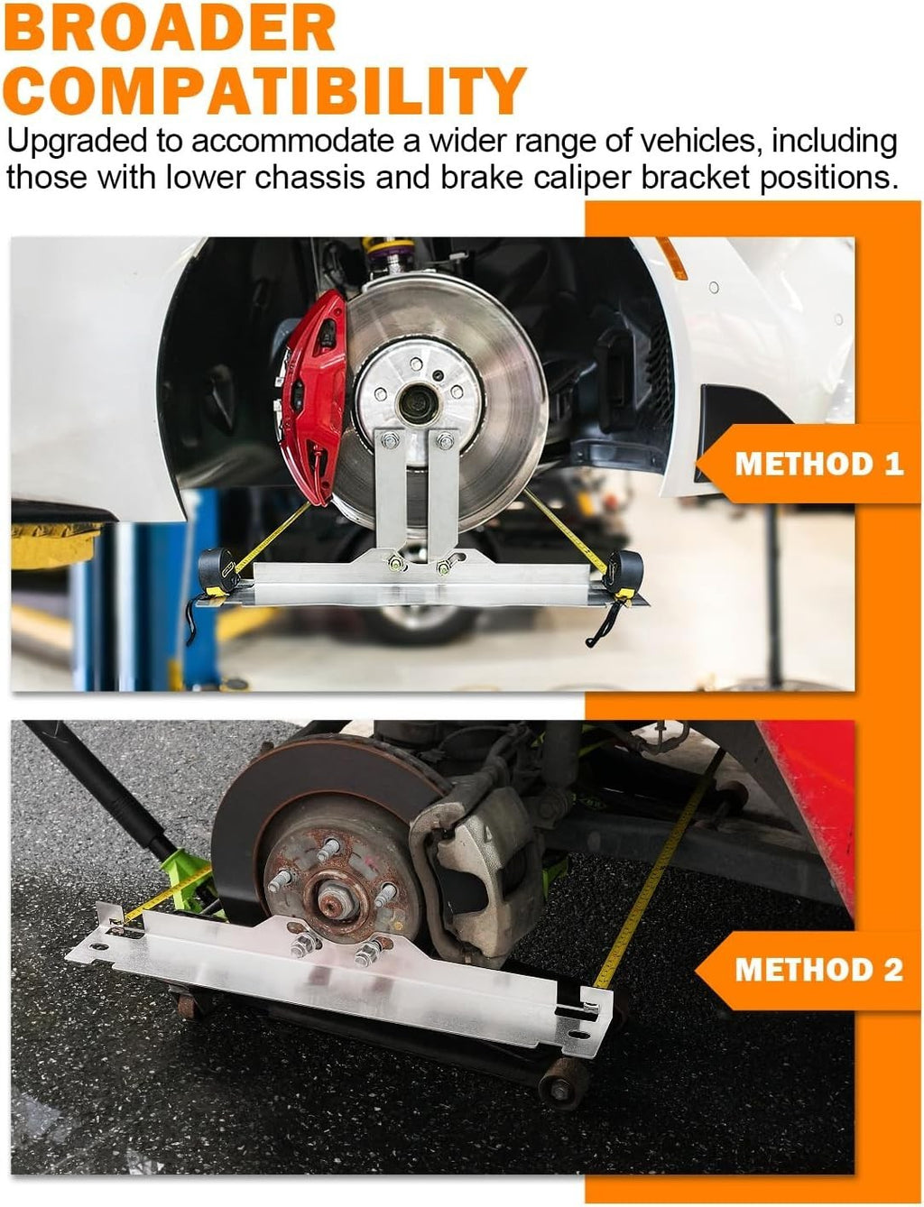 2Pcs DIY Upgraded Toe Wheel Alignment Tool Plate Kit with Measuring Tapes Silver