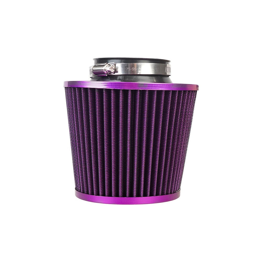 3" 76mm High Flow Inlet Cold Air Intake Cone Replacement Dry Air Filter Purple