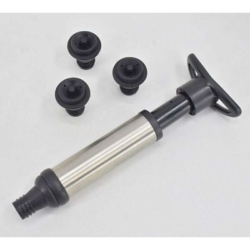 Vacu Vin Wine Saver Pump with 4 x Vacuum Sealer Bottle Stoppers Stainless Steel