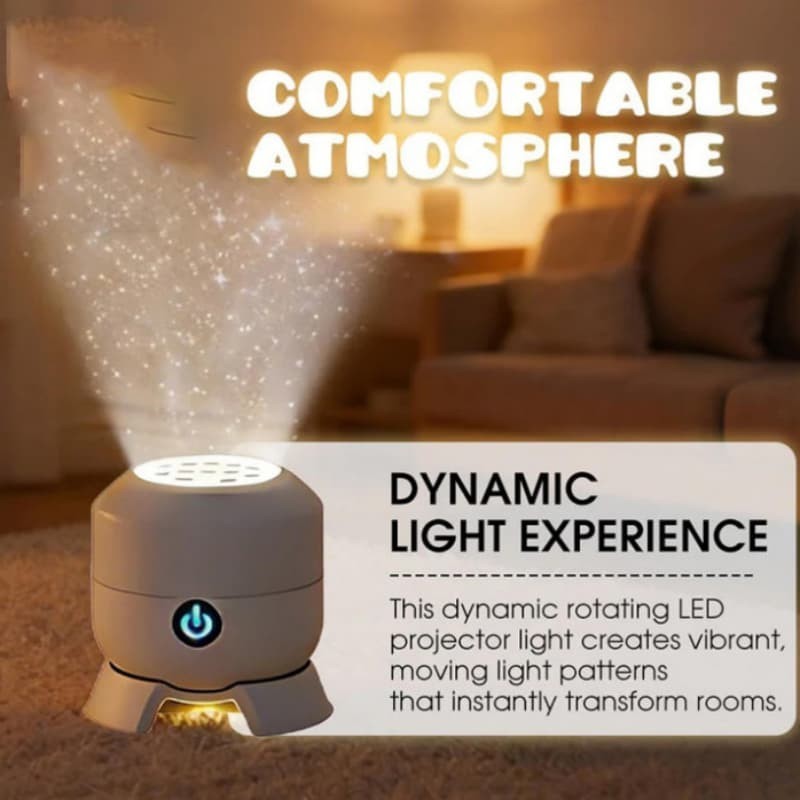 Dynamic Rotating LED Projector Light,HD Smart Dynamic Holographic Night Light~