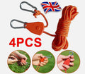4Pcs Adjustable Camping Ratchet Pulley Tent Guide Rope Guy Line Tensioner 4M