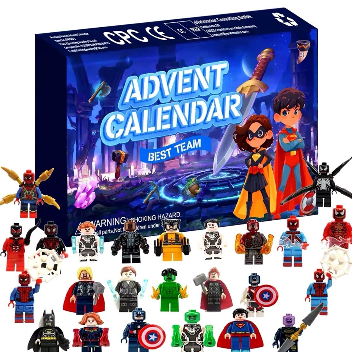 24Days Marvel Super Heroes Christmas Advent Calendar Blind Box Xmas Gift For Kid