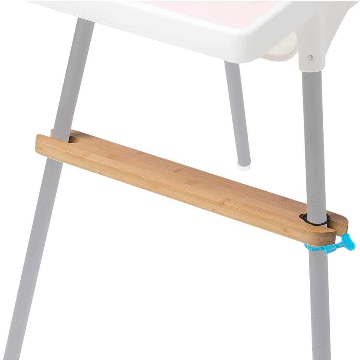 Adjustable Solid Bamboo High Chair Footrest Universal Fit Wooden Foot Support