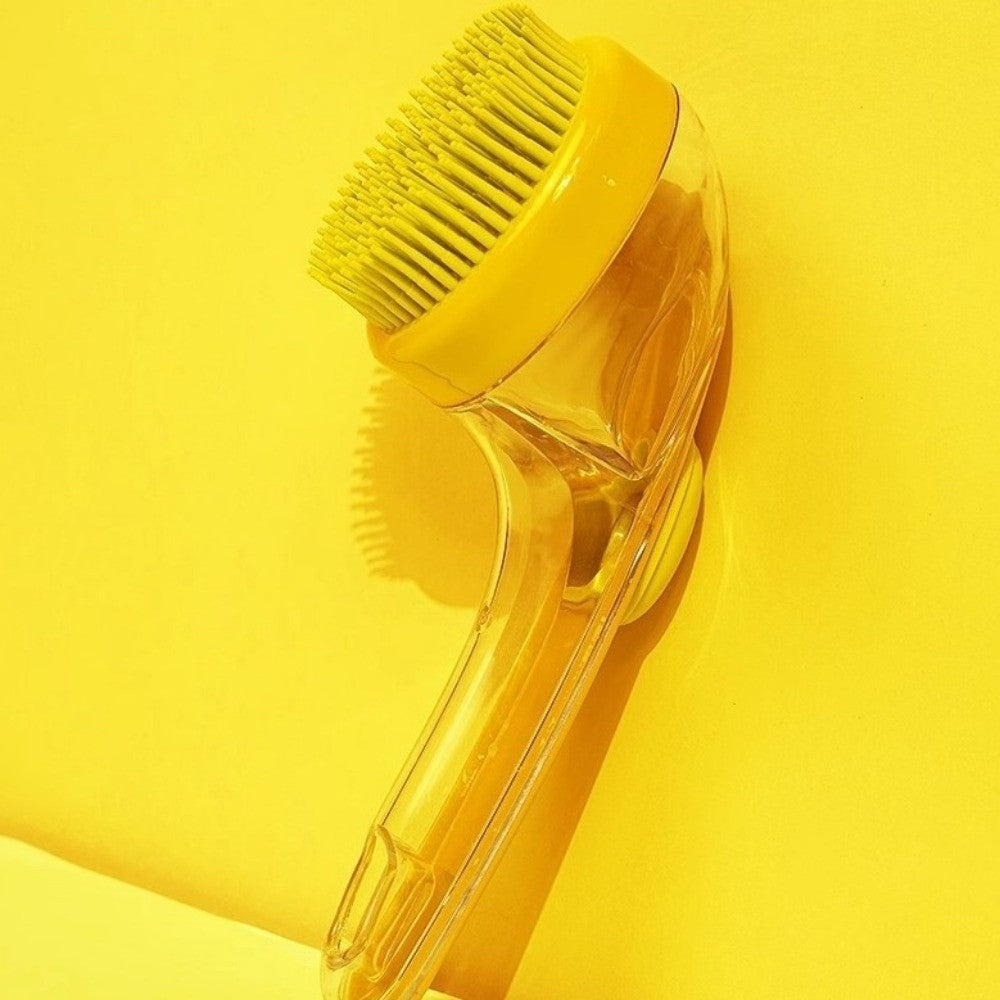 2 In 1 Bath Brush Dog Bath Brush With Shampoo Dispenser Pet Wash Brush