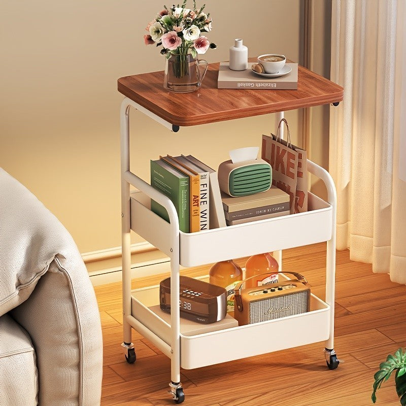 3 Tier Storage Trolley Cart Kitchen Utility Rolling Rack Tray Shelf On Wheels