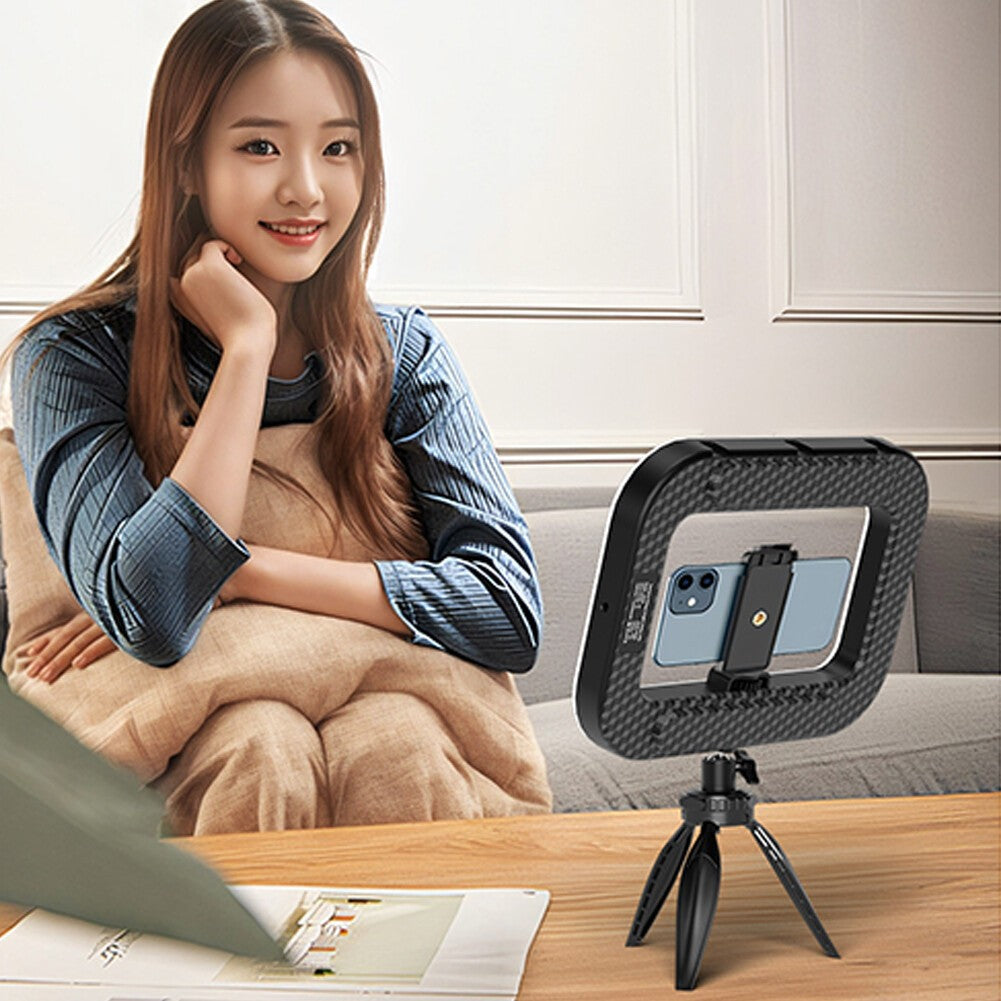 Smartphone Video Rig with Light Handheld Ring Selfie Light Kit LED Mobile Vide